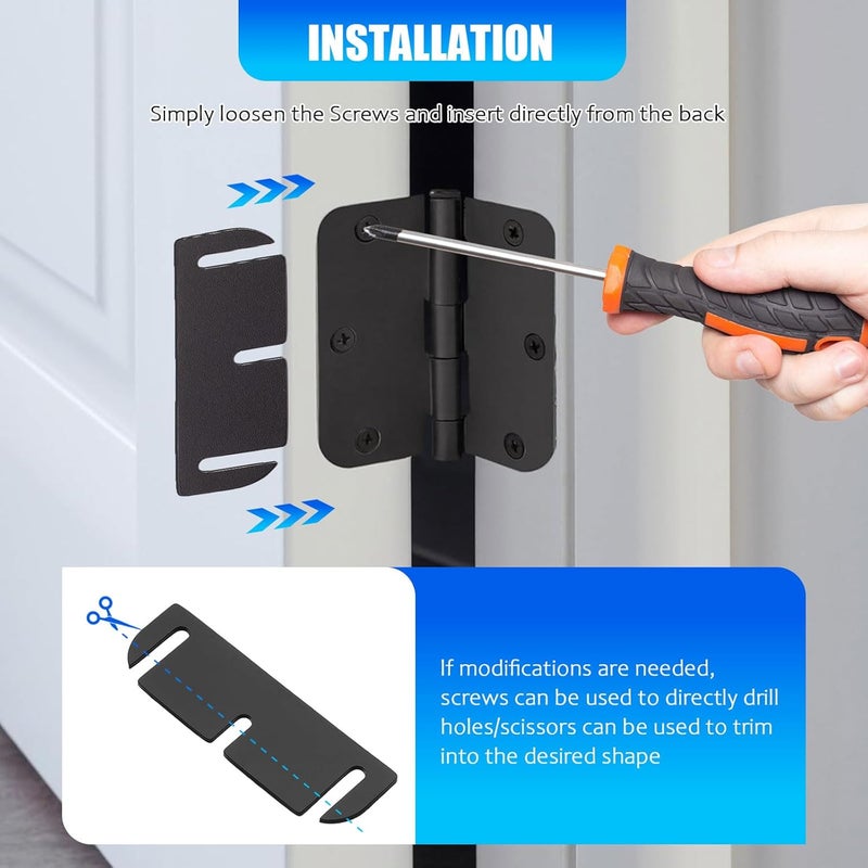 QUFA Door Hinge Shims for Interior Door Alignment, Easy Gap Filler to Fix Air Leaks, Sticking or Misaligned Doors, Trimmable 3.5 Inch Hinge Spacers 0.060 Inch Thick (10 Pack) - Image 4
